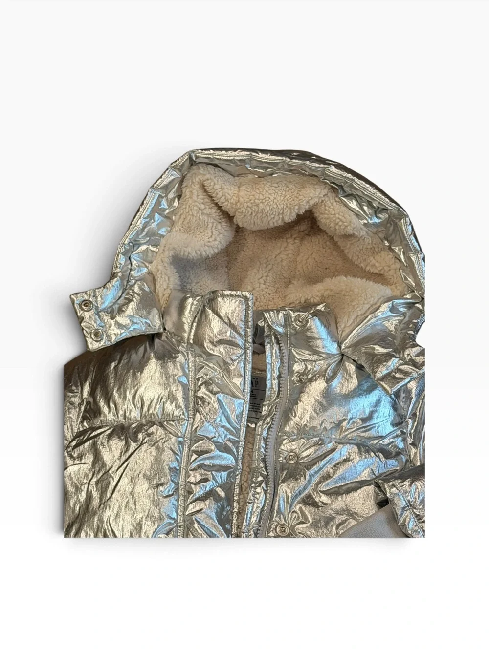 Gap Kids, Silver Shearling Lined Winter Coat, Size 4